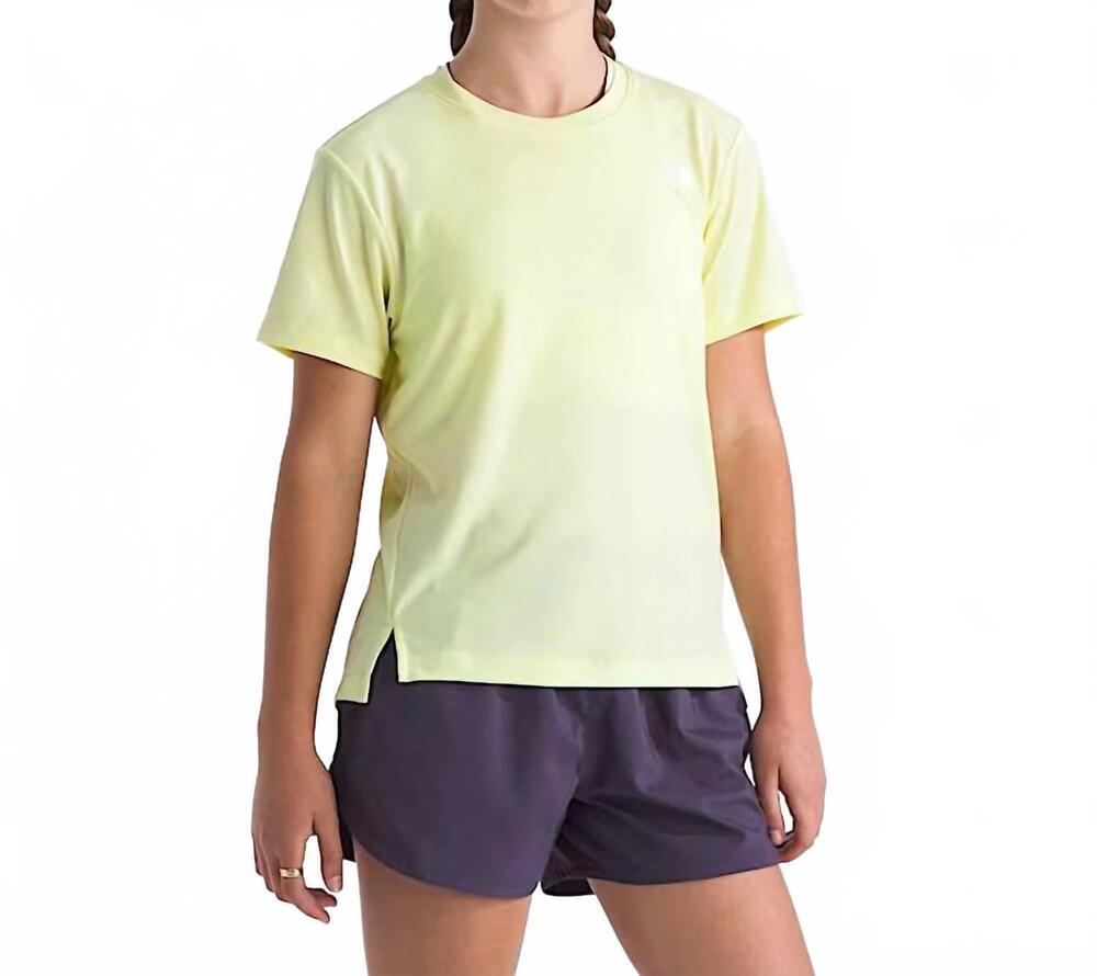 NEW THE NORTH FACE girls' flex short sleeve tee in lemon mist